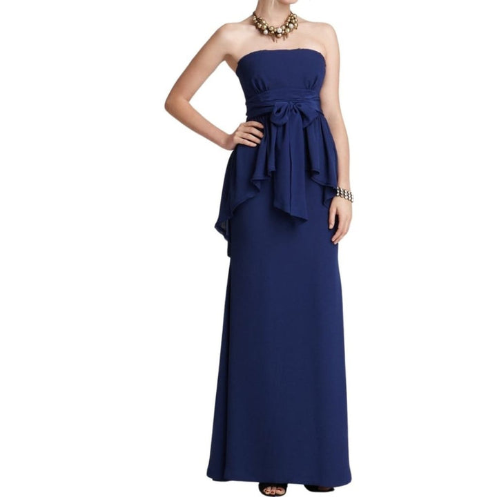 Ruella Strapless Peplum Gown