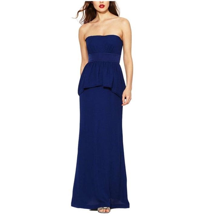Ruella Strapless Peplum Gown