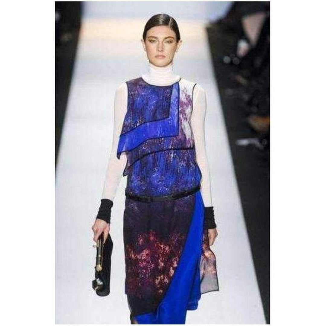 Runway Blue Combo Silk Sleeveless Jacquelyn Dress