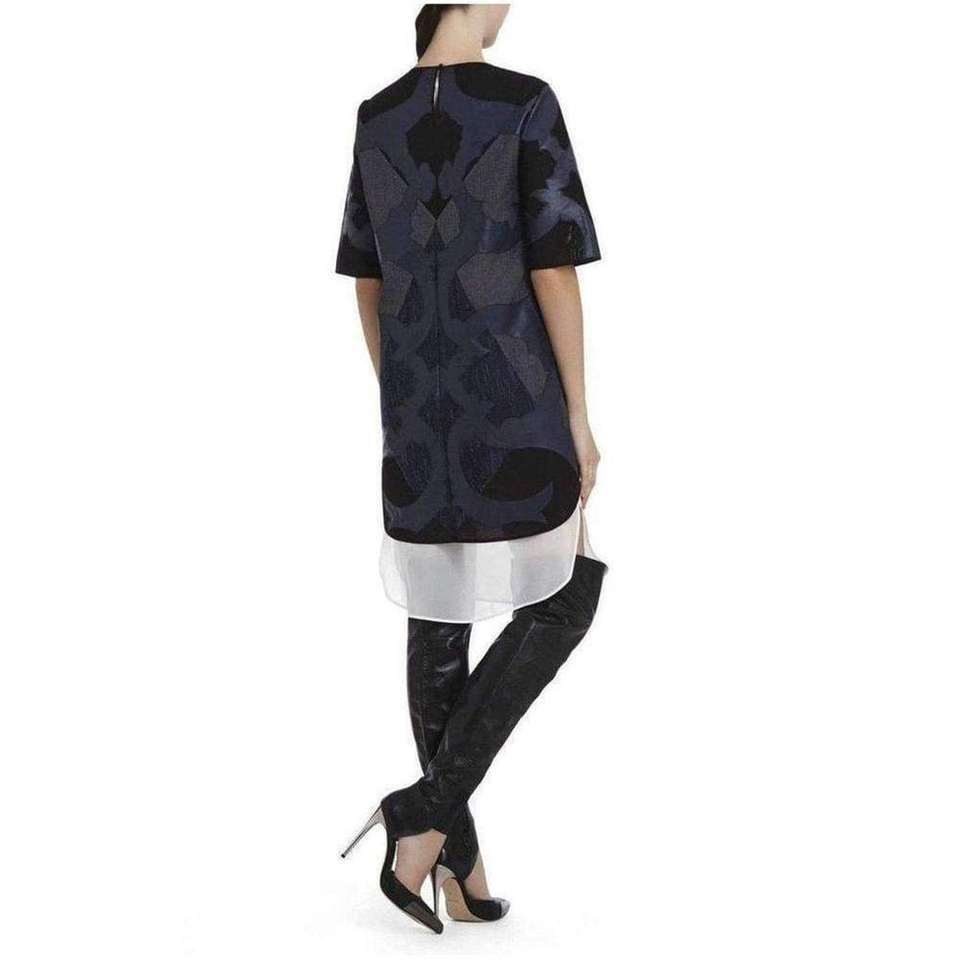 Runway Blue Faux Leather Patch Luella Tunic Dress