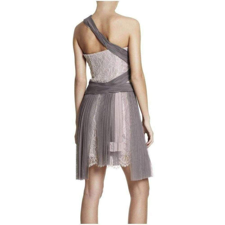 Pleated Contrast Lace Dress