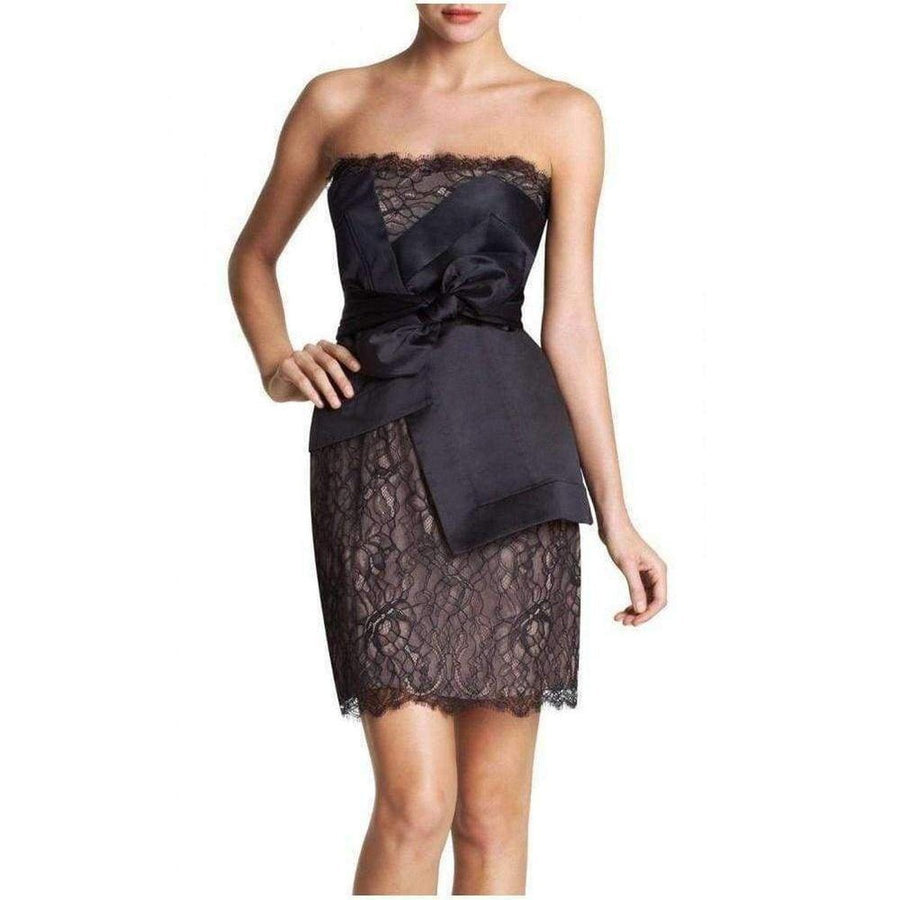 BCBGMAXAZRIA-Runway Strapless Lace Bustier Mini Dress - Runway Catalog