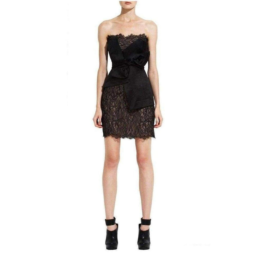 Strapless Lace Bustier Mini Dress