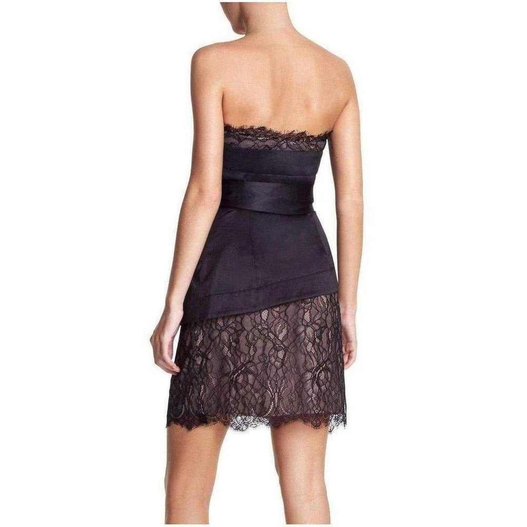 Strapless Lace Bustier Mini Dress