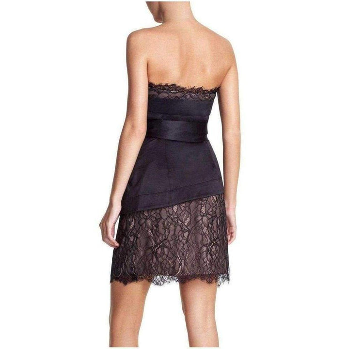 Strapless Lace Bustier Mini Dress
