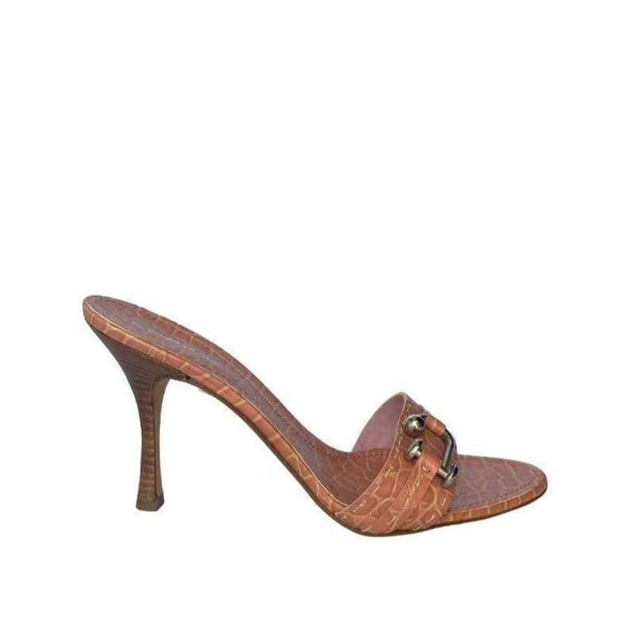 BCBGMAXAZRIA-Safe Leather Stiletto Heel Mule Sandal - Runway Catalog