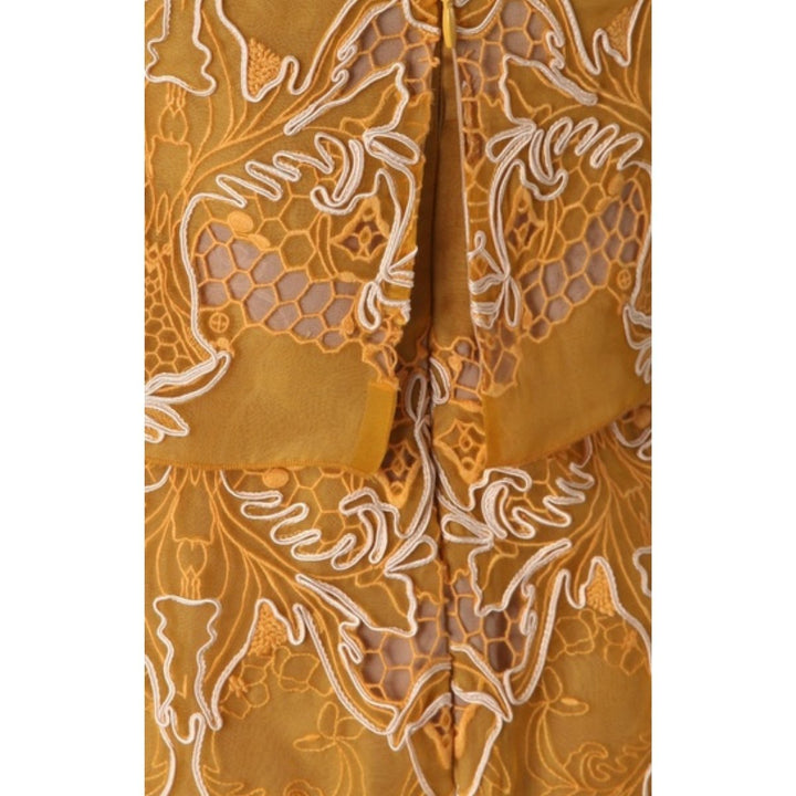 Samantha Strapless Yellow Lace Silk Dress