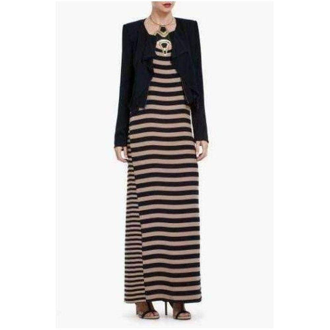 Sara Silk Tank Full Length Striped Silk Dress