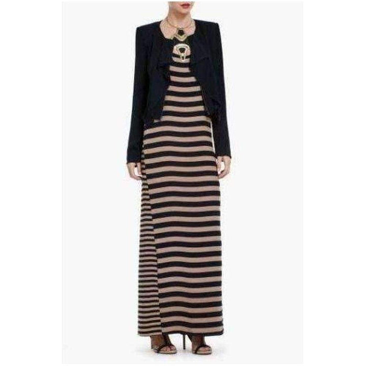 Sara Silk Tank Full Length Striped Silk Dress