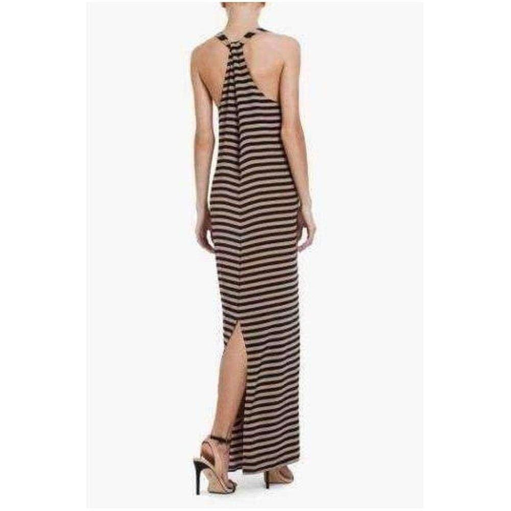 BCBGMAXAZRIA-Sara Silk Tank Full Length Striped Silk Dress - Runway Catalog