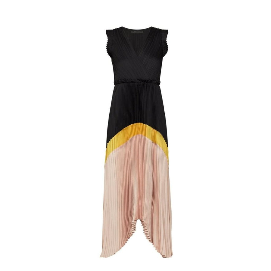 BCBGMAXAZRIA-Satin Plisse Day Dress - Runway Catalog