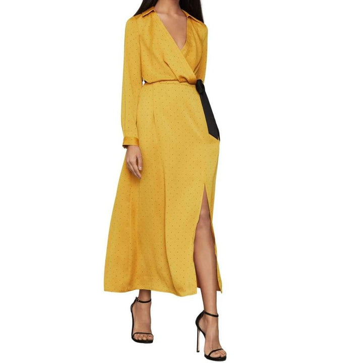 Satin Polka Dot Sash Dress