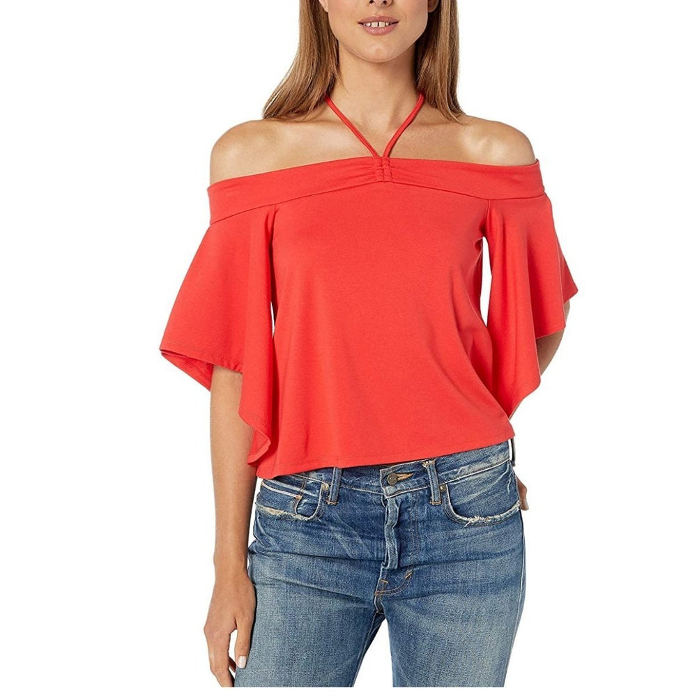 BCBGMAXAZRIA-Scarlet Crop Off Shoulder Top - Runway Catalog