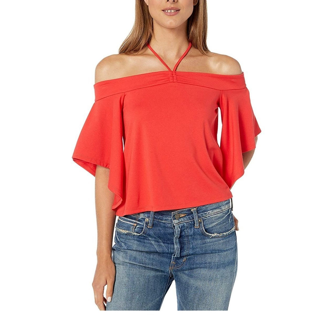 BCBGMAXAZRIA-Scarlet Crop Off Shoulder Top - Runway Catalog