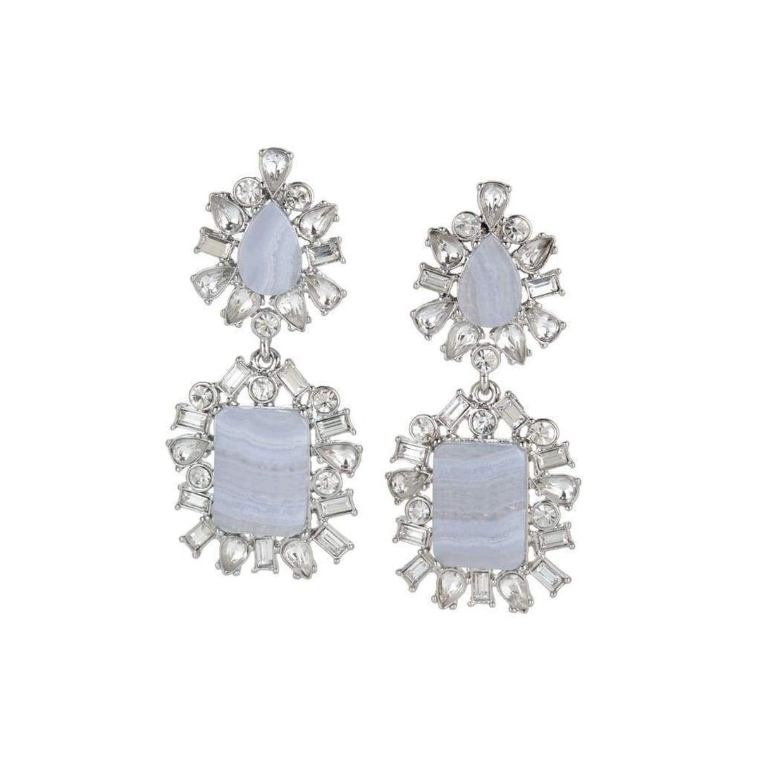 Scattered-Stone Drop Earrings