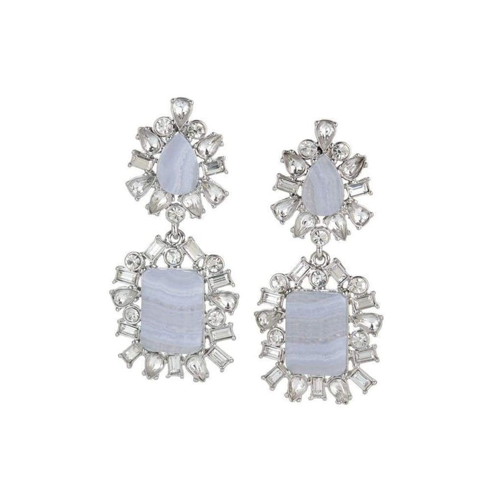 Scattered-Stone Drop Earrings