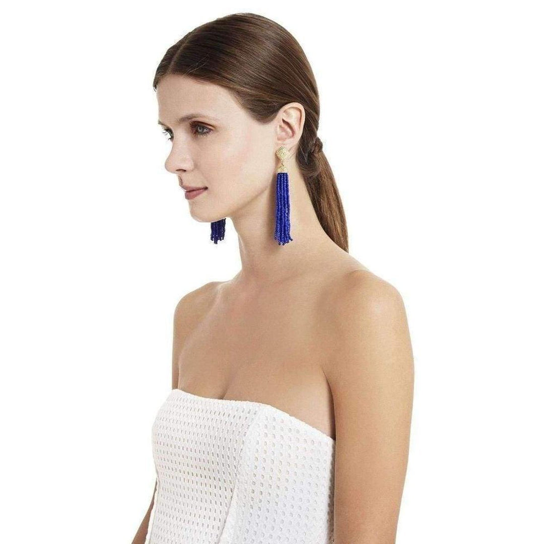 Seed Beaded Fringe Earrings JHLJE772-4L8