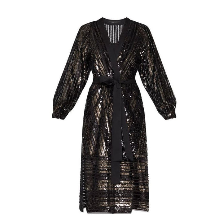 BCBGMAXAZRIA-Sequin Wrap Dress - Runway Catalog