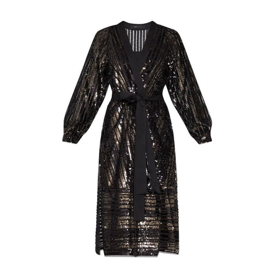 BCBGMAXAZRIA-Sequin Wrap Dress - Runway Catalog