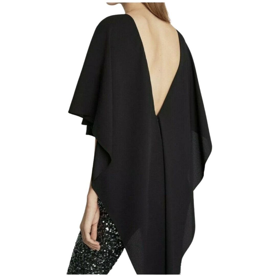 Sequined Cape Sleeves Jumpsuit