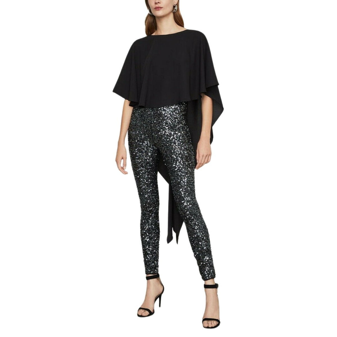 Sequined Cape Sleeves Jumpsuit