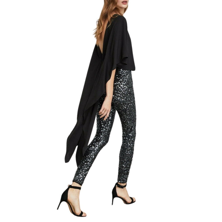 Sequined Cape Sleeves Jumpsuit