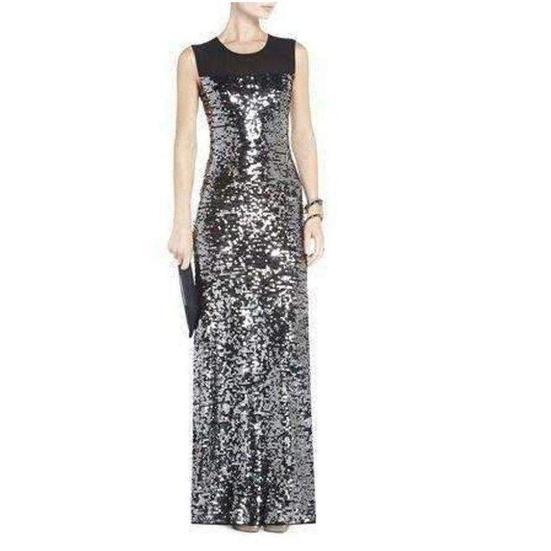 BCBGMAXAZRIA-Sequinned Evening Dress - Runway Catalog