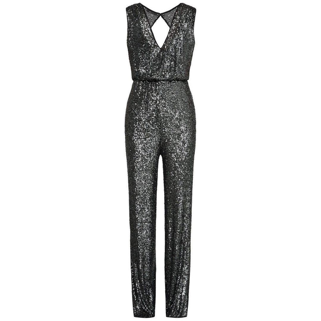 BCBGMAXAZRIA-Sequinned Wide-Leg Jumpsuit - Runway Catalog