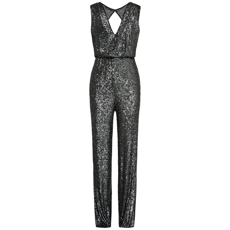 BCBGMAXAZRIA-Sequinned Wide-Leg Jumpsuit - Runway Catalog
