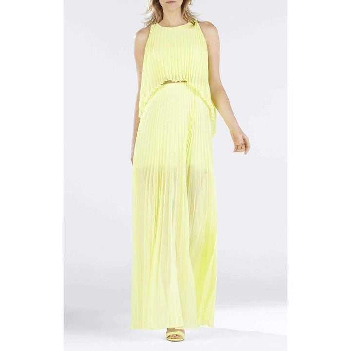 Shaina Citron Sleeveless Pleated Gown
