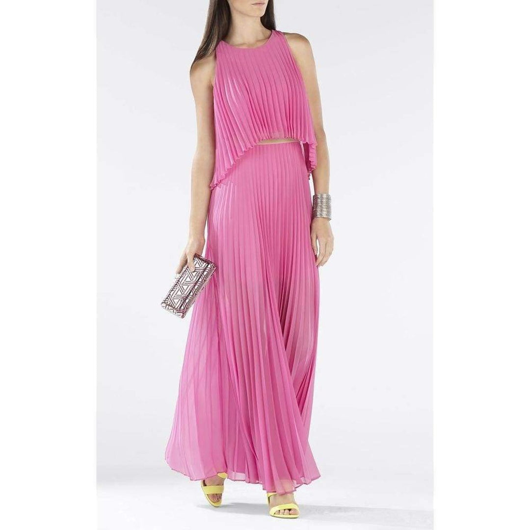Shaina Pink Sleeveless Pleated Gown