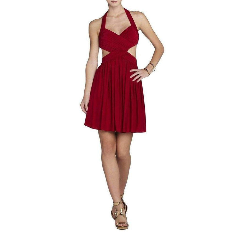 BCBGMAXAZRIA-Shea Halter Cutout Cocktail Dress-Runway Catalog