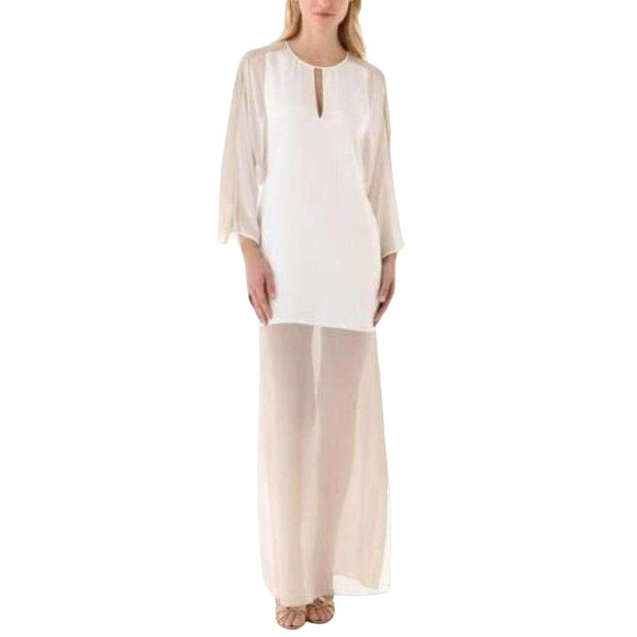 BCBGMAXAZRIA-Sheer Chiffon Panels Silk Dress - Runway Catalog