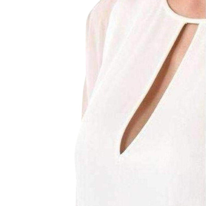 Sheer Chiffon Panels Silk Dress