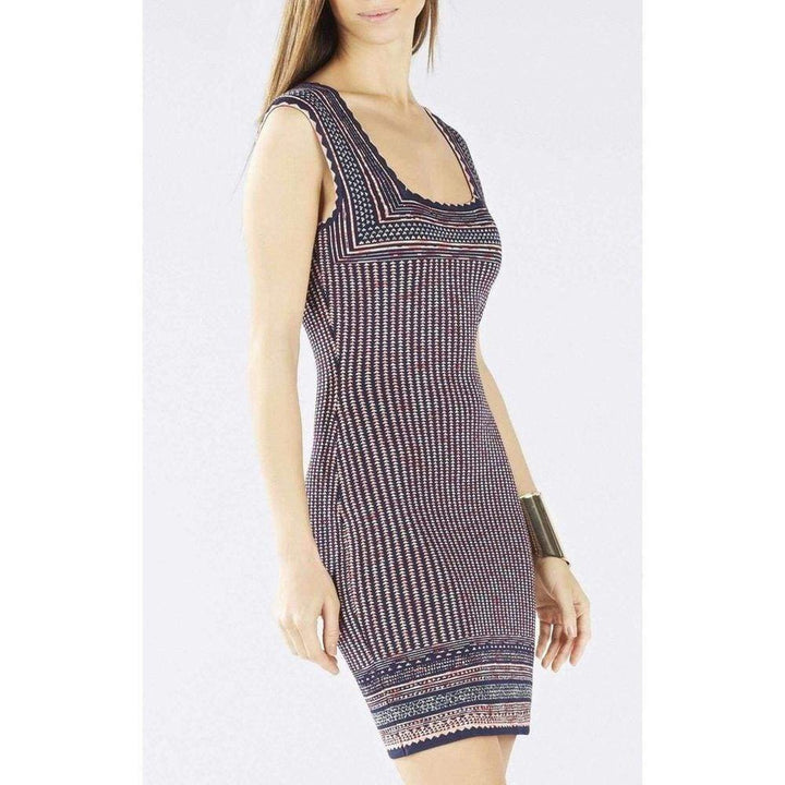 Sheina Jacquard Square Neck Dress
