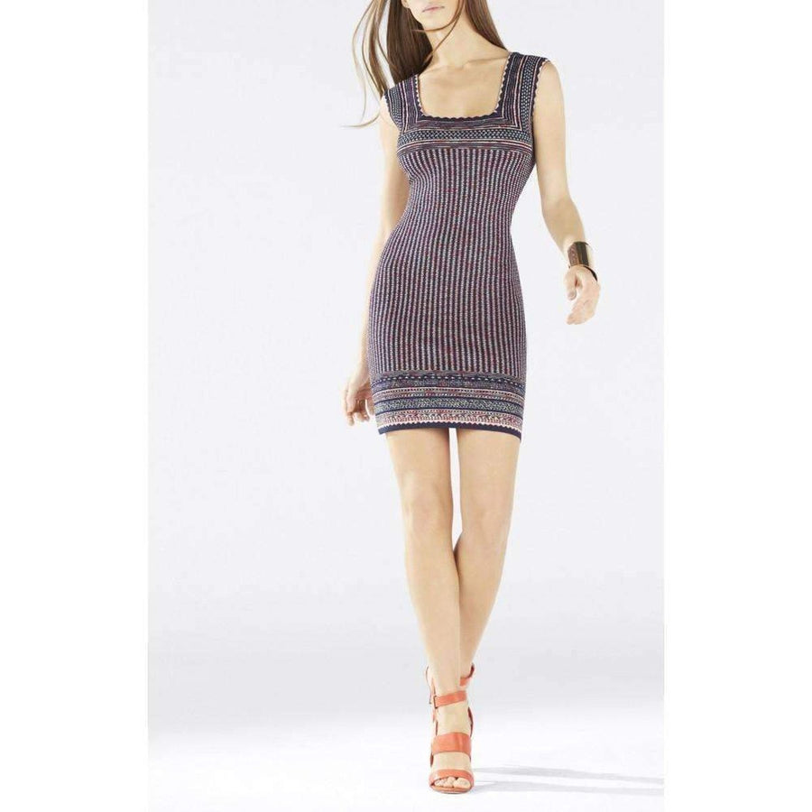 BCBGMAXAZRIA-Sheina Jacquard Square Neck Dress - Runway Catalog