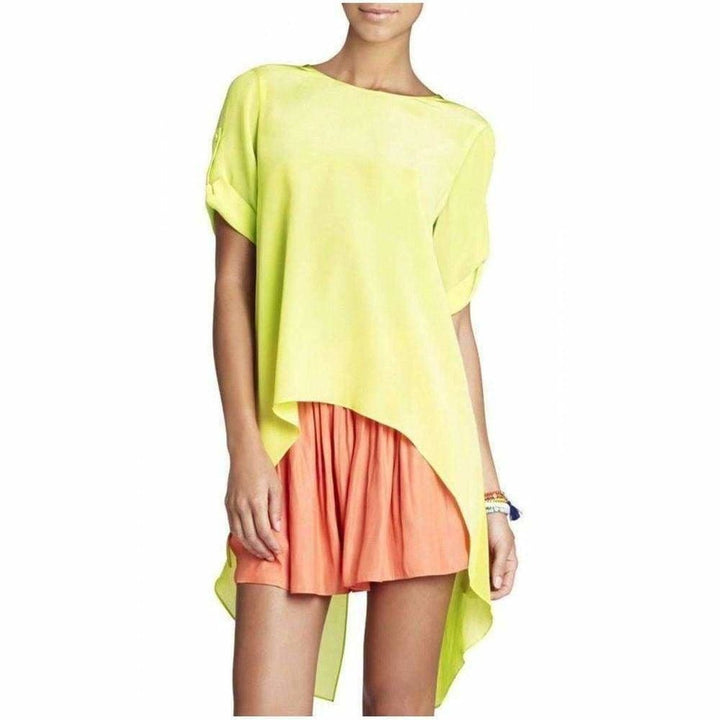 Silk Lemongrass Caterina Split Back Top