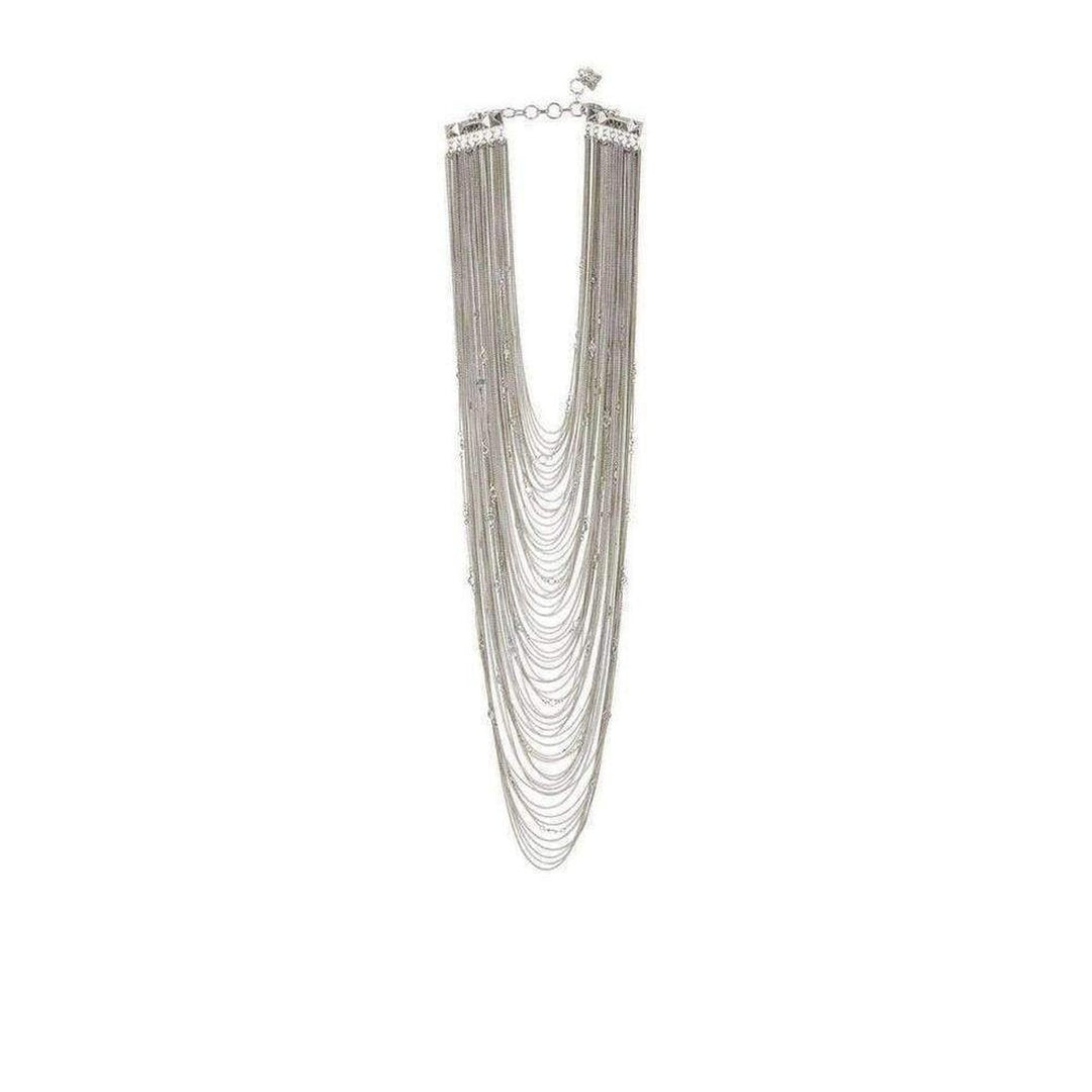 Silver Draped Chain Necklace