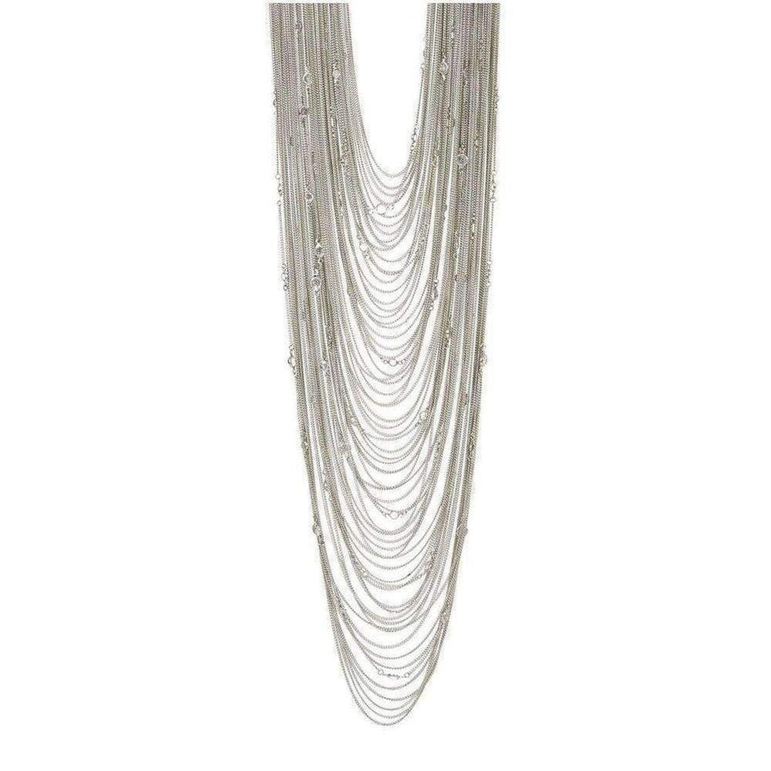 Silver Draped Chain Necklace