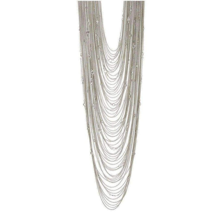 Silver Draped Chain Necklace