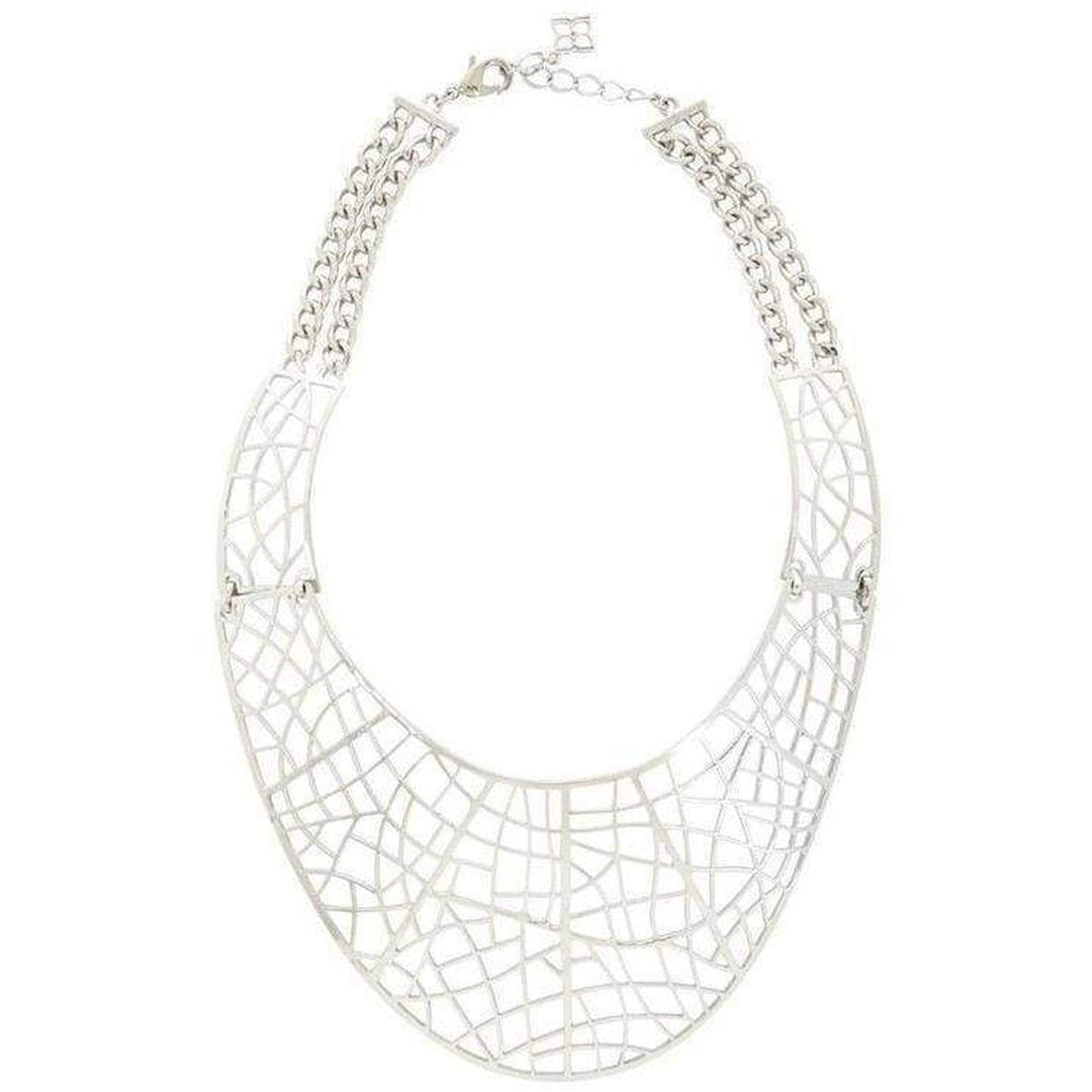 Silver Filigree Plate Necklace