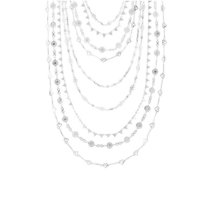 Silver Layered Novelty Chain Necklace