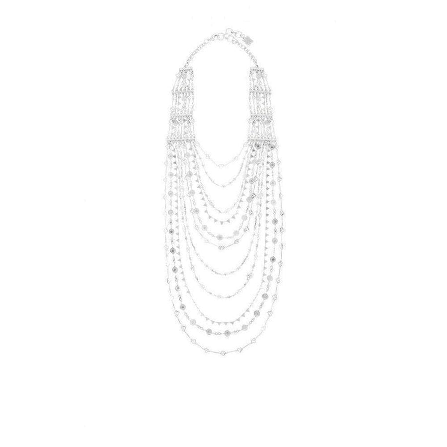 BCBGMAXAZRIA-Silver Layered Novelty Chain Necklace - Runway Catalog