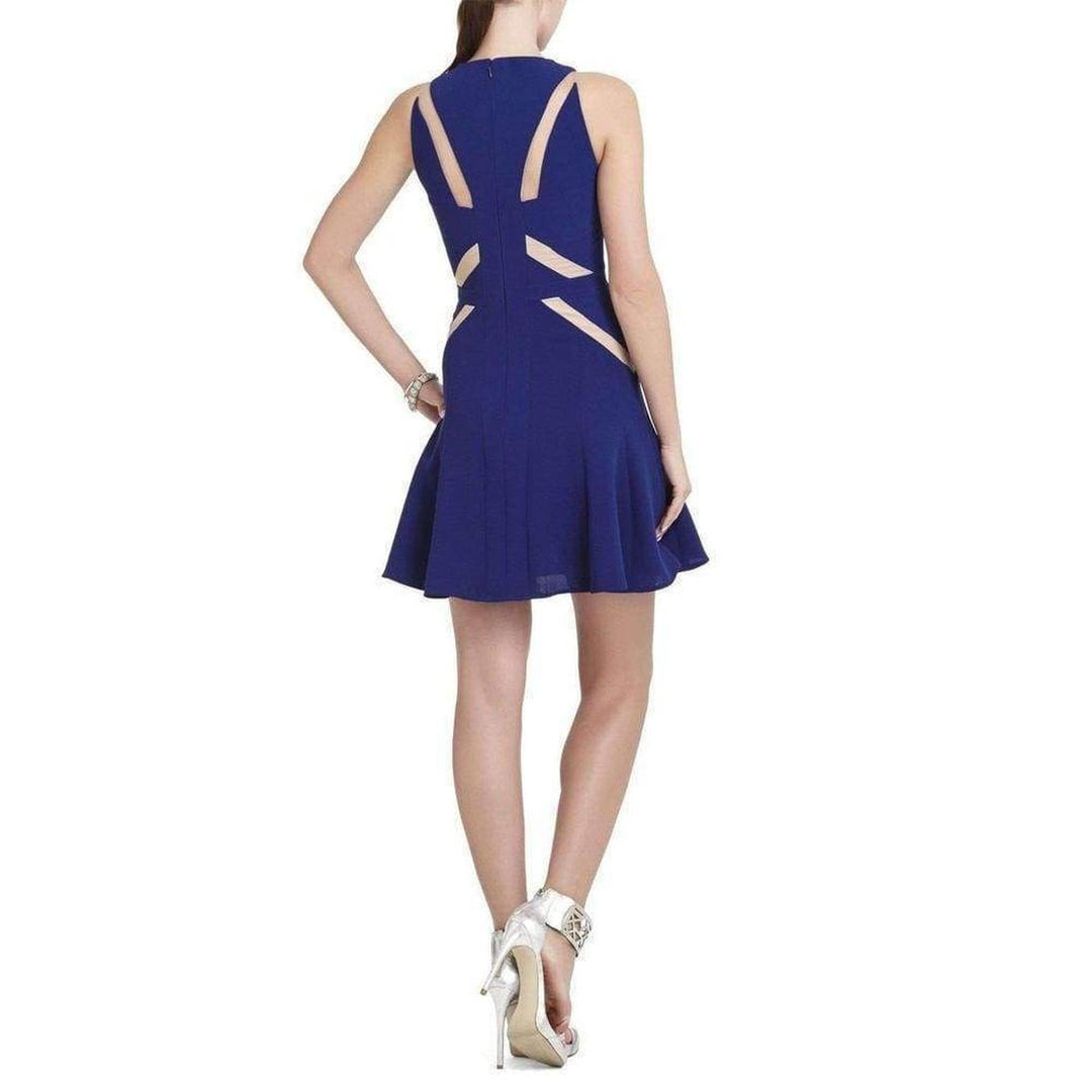 Solie Tulle Insert Cut Out Blue Dress
