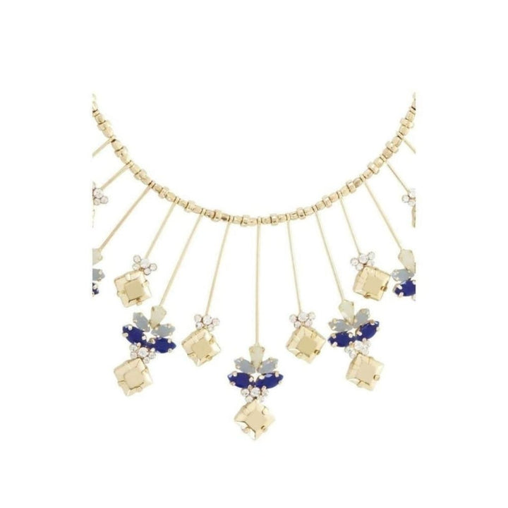 Square Stone Sunburst Necklace