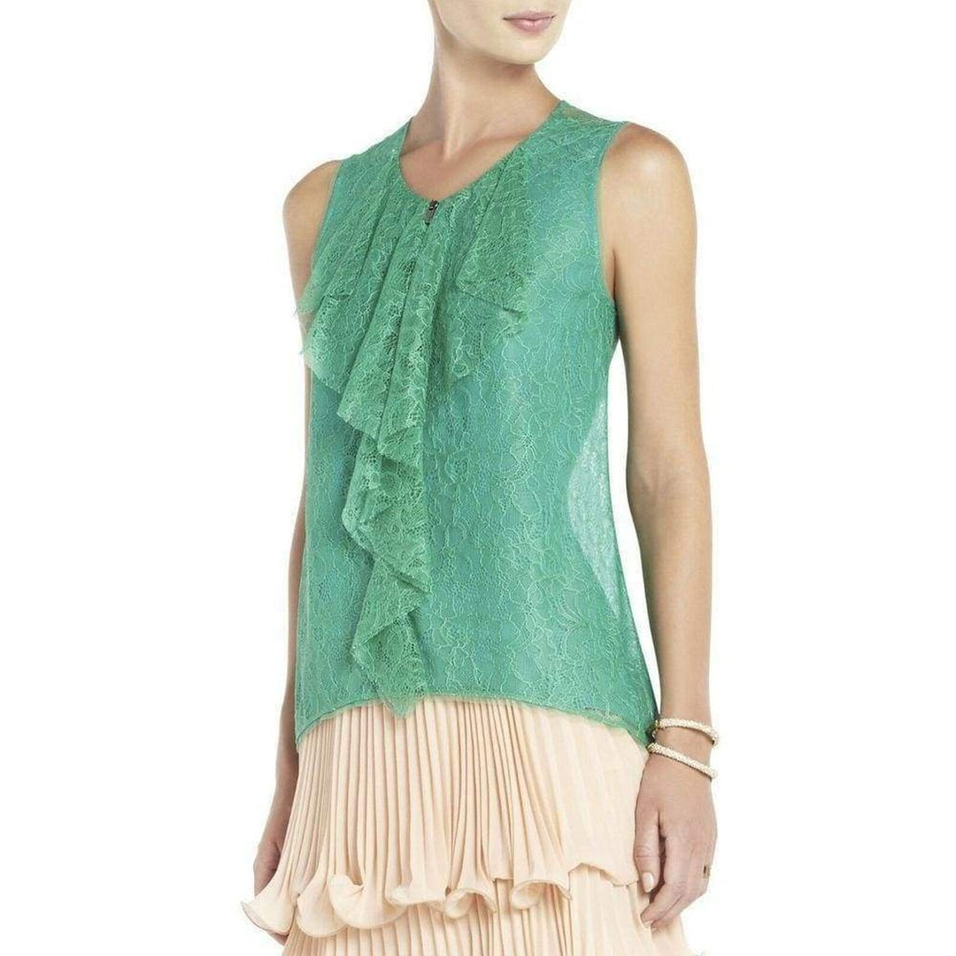 BCBGMAXAZRIA-Steacy Sheer Lace Top - Runway Catalog