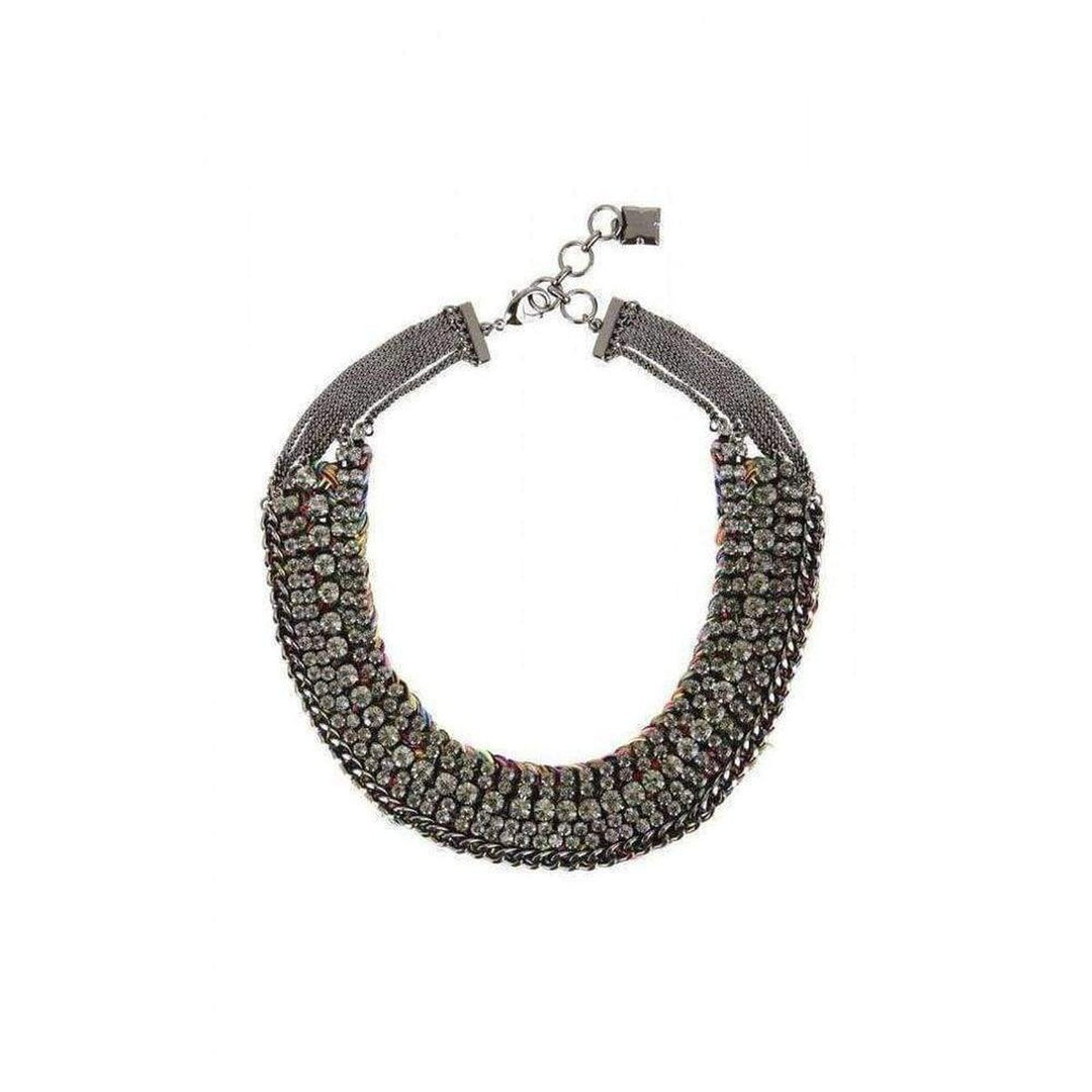 Stone and Thread Collar Necklace