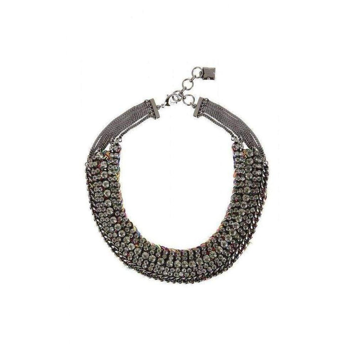 Stone and Thread Collar Necklace