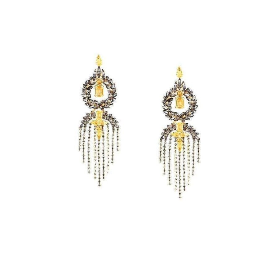 BCBGMAXAZRIA-Stone Fringe Earrings - Runway Catalog