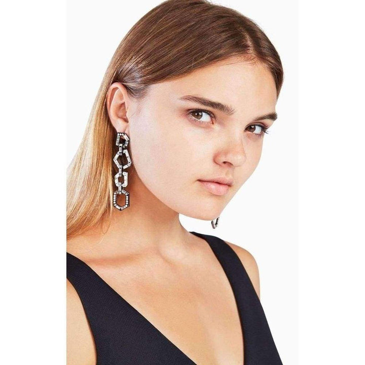 Stone Link Chain Earrings